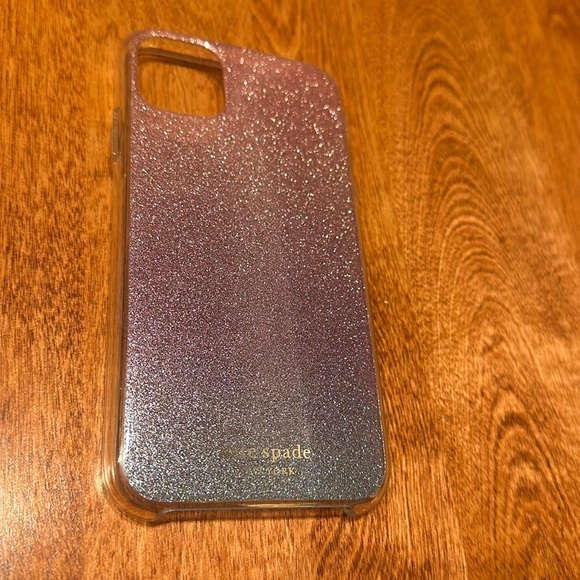 Kate Spade iPhone 11 case Sparkly pink purple blue ombré - Picture 1 of 3